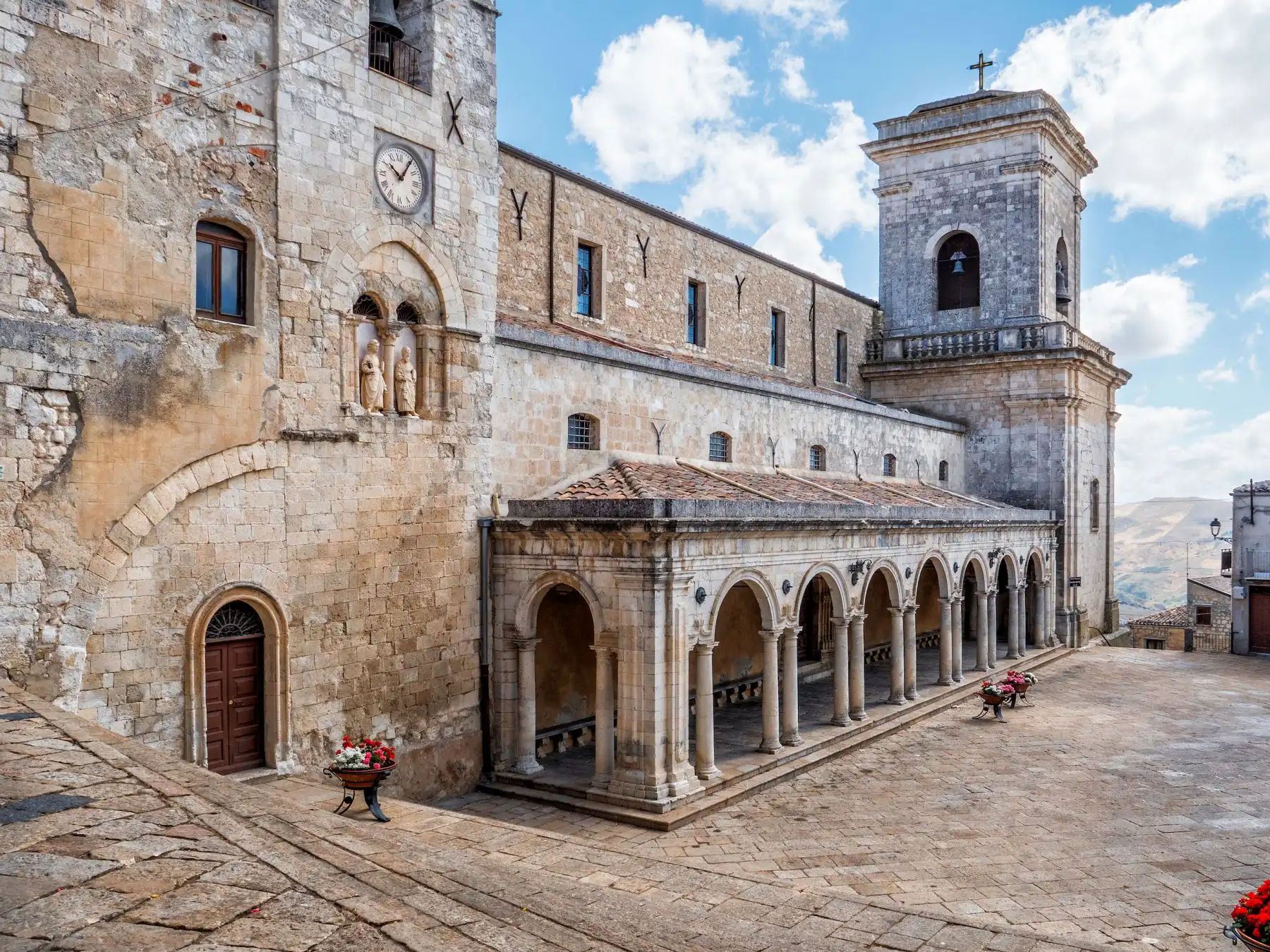 Panoramic view of the charming medieval hilltop town nestled within the scenic Madonie mountains in Sicily.