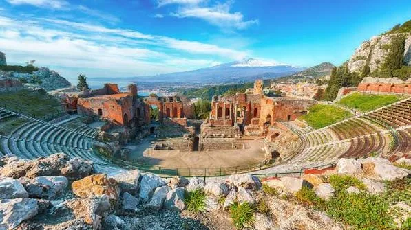 harming cobblestone streets and classic Mediterranean architecture in the historic old town of Milazzo.